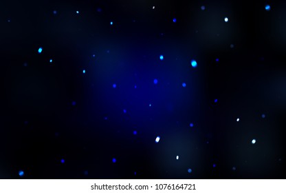 Dark BLUE vector cover with beautiful snowflakes. Modern geometrical abstract illustration with crystals of ice. The pattern can be used for new year ad, booklets.