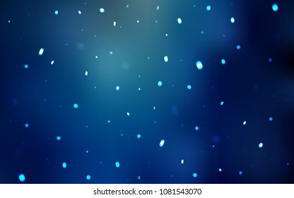 Dark BLUE vector cover with beautiful snowflakes. Modern geometrical abstract illustration with crystals of ice. The pattern can be used for new year leaflets.