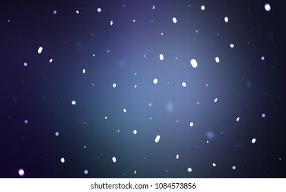 Dark BLUE vector cover with beautiful snowflakes. Decorative shining illustration with snow on abstract template. New year design for your business advert.