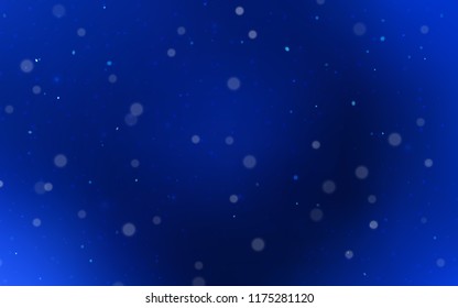Dark BLUE vector cover with beautiful snowflakes. Modern geometrical abstract illustration with crystals of ice. The pattern can be used for new year ad, booklets.