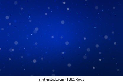 Dark BLUE vector cover with beautiful snowflakes. Modern geometrical abstract illustration with crystals of ice. The pattern can be used for year new  websites.