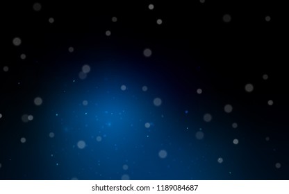 Dark BLUE vector cover with beautiful snowflakes. Modern geometrical abstract illustration with crystals of ice. New year design for your ad, poster, banner.
