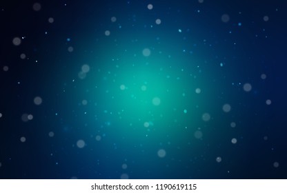 Dark BLUE vector cover with beautiful snowflakes. Modern geometrical abstract illustration with crystals of ice. The pattern can be used for new year ad, booklets.