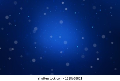 Dark BLUE vector cover with beautiful snowflakes. Modern geometrical abstract illustration with crystals of ice. The template can be used as a new year background.