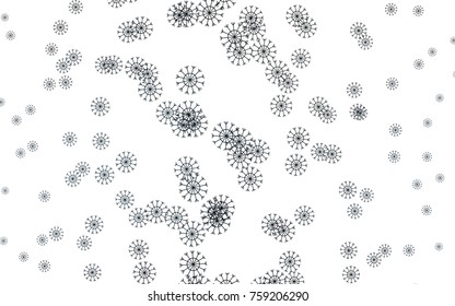 Dark BLUE vector cover with beautiful snowflakes. Snow on blurred abstract background with gradient. The pattern can be used for new year leaflets.