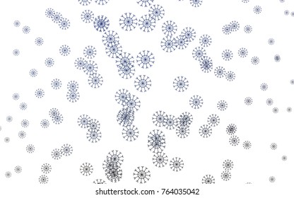 Dark BLUE vector cover with beautiful snowflakes. Blurred decorative design in xmas style with snow. The pattern can be used for new year leaflets.