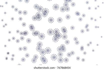 Dark BLUE vector cover with beautiful snowflakes. Glitter abstract illustration with crystals of ice. The template can be used as a new year background.