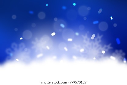 Dark BLUE vector cover with beautiful snowflakes. Modern geometrical abstract illustration with crystals of ice. New year design for your ad, poster, banner.