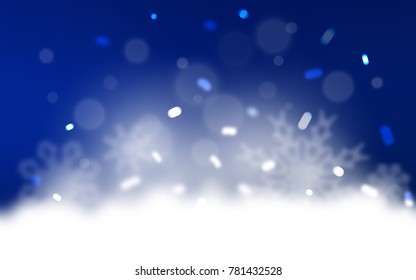 Dark BLUE vector cover with beautiful snowflakes. Shining colored illustration with snow in christmas style. New year design for your business advert.
