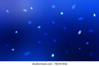 Dark BLUE vector cover with beautiful snowflakes. Shining colored illustration with snow in christmas style. New year design for your business advert.