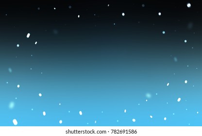 Dark BLUE vector cover with beautiful snowflakes. Shining colored illustration with snow in christmas style. The pattern can be used for new year leaflets.