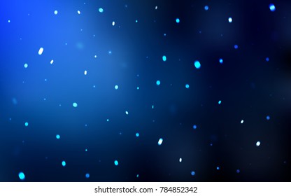 Dark BLUE vector cover with beautiful snowflakes. Decorative shining illustration with snow on abstract template. The pattern can be used for year new  websites.