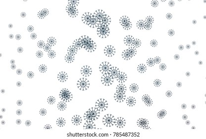 Dark BLUE vector cover with beautiful snowflakes. Decorative shining illustration with snow on abstract template. The pattern can be used for new year leaflets.