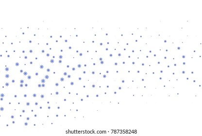 Dark BLUE vector cover with beautiful snowflakes. Glitter abstract illustration with crystals of ice. New year design for your ad, poster, banner.