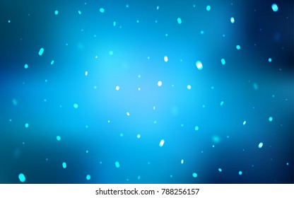 Dark BLUE vector cover with beautiful snowflakes. Decorative shining illustration with snow on abstract template. New year design for your ad, poster, banner.