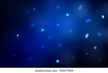 Dark BLUE vector cover with beautiful snowflakes. Shining colored illustration with snow in christmas style. New year design for your ad, poster, banner.