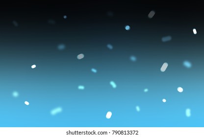 Dark BLUE vector cover with beautiful snowflakes. Blurred decorative design in xmas style with snow. The pattern can be used for year new  websites.