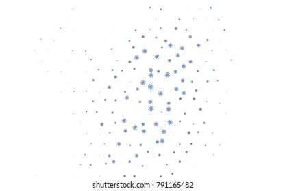 Dark BLUE vector cover with beautiful snowflakes. Shining colored illustration with snow in christmas style. The pattern can be used for year new  websites.