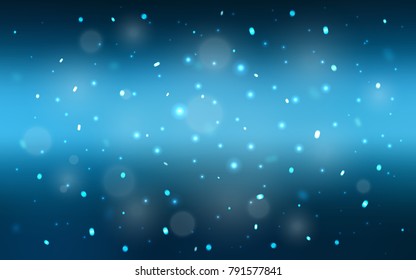 Dark BLUE vector cover with beautiful snowflakes. Glitter abstract illustration with crystals of ice. New year design for your business advert.