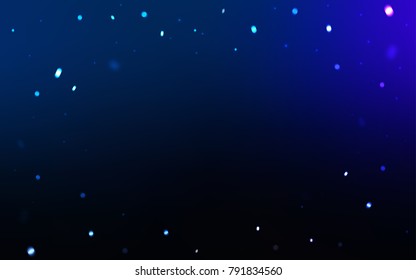 Dark BLUE vector cover with beautiful snowflakes. Blurred decorative design in xmas style with snow. The template can be used as a new year background.