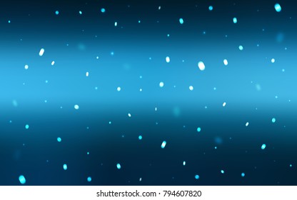 Dark BLUE vector cover with beautiful snowflakes. Decorative shining illustration with snow on abstract template. The pattern can be used for new year ad, booklets.