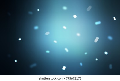 Dark BLUE vector cover with beautiful snowflakes. Shining colored illustration with snow in christmas style. The template can be used as a new year background.