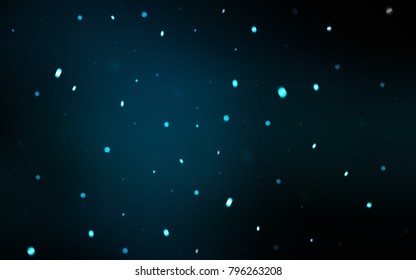 Dark BLUE vector cover with beautiful snowflakes. Shining colored illustration with snow in christmas style. The pattern can be used for new year ad, booklets.