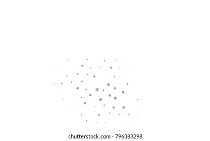 Dark BLUE vector cover with beautiful snowflakes. Modern geometrical abstract illustration with crystals of ice. The pattern can be used for year new  websites.