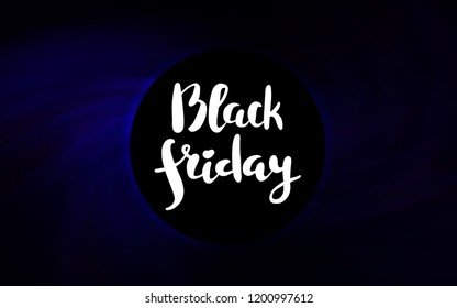 Dark BLUE vector cover with a black hole, nebula. Gradient colorful illustration with a black hole, stars. Backdrop for Black Friday promotions.