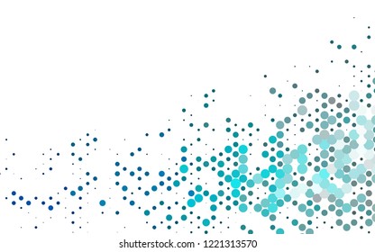Dark BLUE vector cover with circles. Glitter abstract illustration with blurred drops of rain. Pattern of water, rain drops.