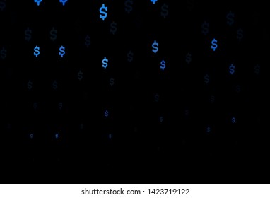 Dark BLUE vector cover with Dollar signs. Modern abstract illustration with symbols of money. The pattern can be used for ad, booklets, leaflets of banks.