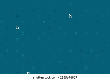Dark blue vector cover with english symbols. Abstract illustration with colored latin alphabet. The pattern can be used as ads, poster, banner for books.