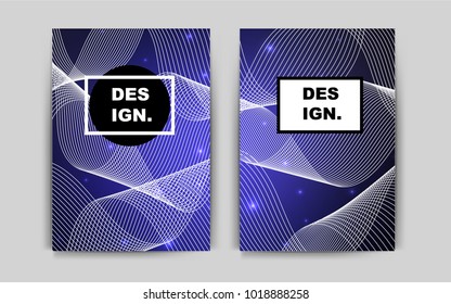 Dark BLUE vector cover for Envelopes. Glitter abstract design concept with text box. New design for a poster, banner of your website.