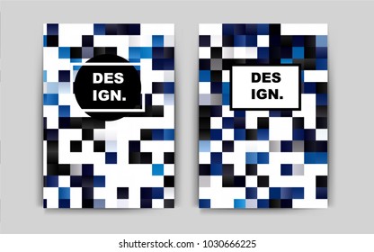 Dark BLUE vector cover for Envelopes. Booklet with textbox on colorful abstract background. New design for a poster, banner of your website.