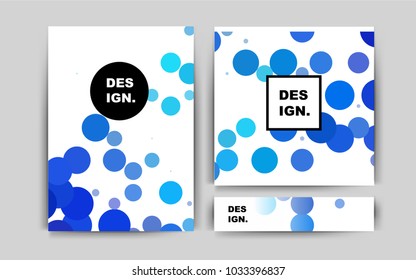 Dark BLUE vector cover for Envelopes. Abstract booklet on colored background with gradient. Completely new template for your brand book.
