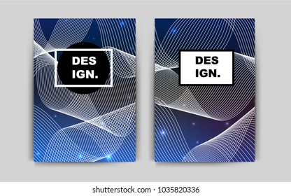 Dark BLUE vector cover for Envelopes. Glitter abstract design concept with text box. New design for a poster, banner of your website.
