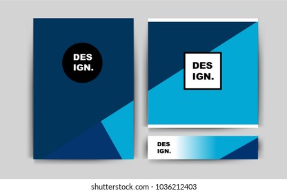 Dark BLUE vector cover for Envelopes. Glitter abstract design concept with text box. Pattern can be used as a template for calendars.