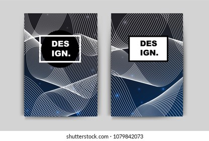 Dark BLUE vector cover for Envelopes. Abstract booklet on colored background with gradient. Pattern for ads, leaflets, labels of your business.
