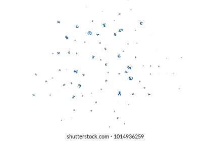 Dark BLUE vector cover with Euro, Dollar, Yen signs. Modern abstract illustration with symbols of money. Best design for your ad, poster, banner of money.