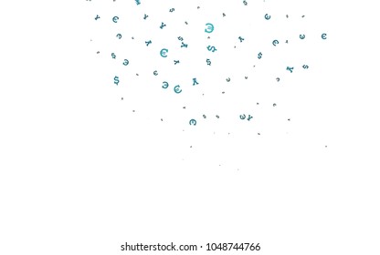 Dark BLUE vector cover with Euro, Dollar, Yen signs. Blurred design in with symbols of EUR, USD, JPY. Smart design for your business advert of economic, wealth.
