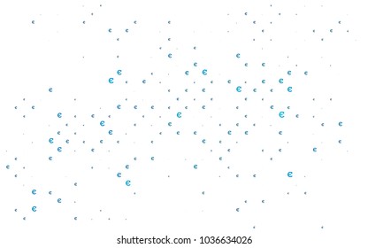 Dark BLUE vector cover with financial symbols. Abstract illustration with colored financial digital symbols. Best design for your ad, poster, banner of BTC money.