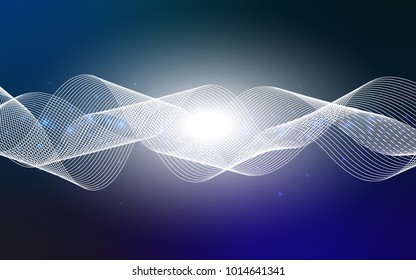 Dark BLUE vector cover with happy holiday ribbons. Confetti on blurred abstract background with colorful gradient. The pattern can be used for birthday gifts, congratulations.