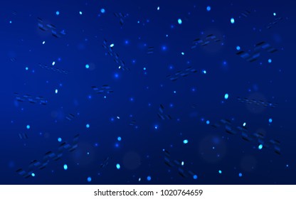 Dark BLUE vector cover with happy holiday ribbons. Decorative shining illustration with ribbons on abstract template. The pattern can be used for new year ad, booklets.