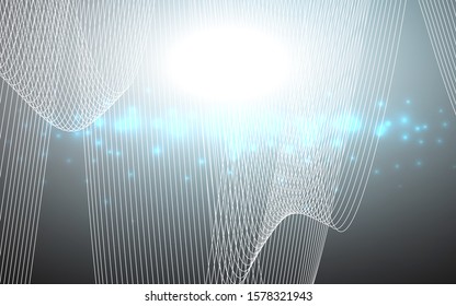 Dark BLUE vector cover with happy holiday ribbons. Decorative shining illustration with ribbons on abstract template. Beautiful design for your business advert of anniversary.
