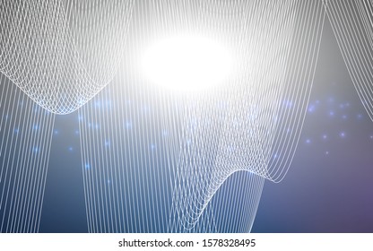 Dark BLUE vector cover with happy holiday ribbons. Confetti on blurred abstract background with colorful gradient. The pattern can be used for carnival, festival leaflets.