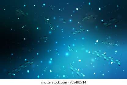 Dark BLUE vector cover with happy holiday ribbons. Modern geometrical abstract illustration with carnival ribbons. New design for ad, poster, banner of your Party.