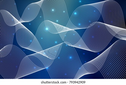 Dark BLUE vector cover with happy holiday ribbons. Beautiful colored illustration with ribbon in celebration style. The pattern can be used for carnival, festival leaflets.