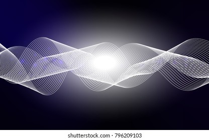 Dark BLUE vector cover with happy holiday ribbons. Beautiful colored illustration with ribbon in celebration style. The template can be used as a background for postcards.
