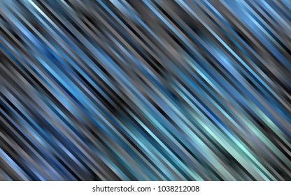 Dark BLUE vector cover with long lines. Lines on blurred abstract background with gradient. The pattern can be used as ads, poster, banner for commercial.