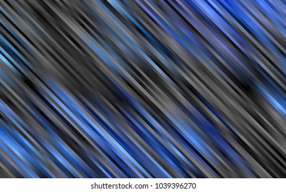 Dark BLUE vector cover with long lines. Glitter abstract illustration with colored sticks. Best design for your ad, poster, banner.